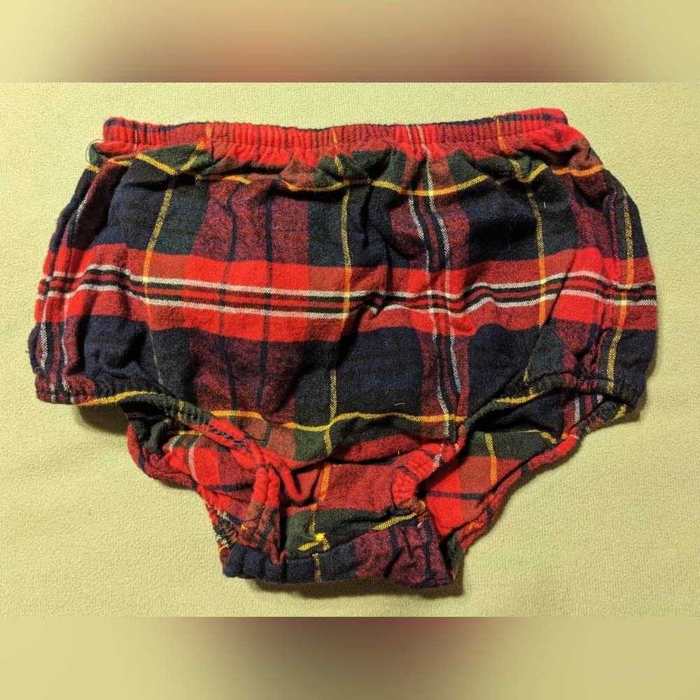 Ralph Lauren Plaid Flannel Diaper Cover Bloomers sz 18 Months